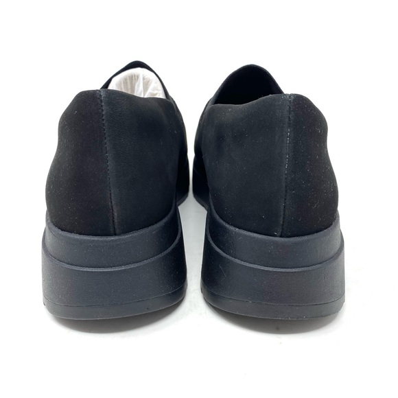 Clarks Loriini West Slip-On Wedge Shoes Wide Black Nubuck Comfort NIB - Picture 4 of 8